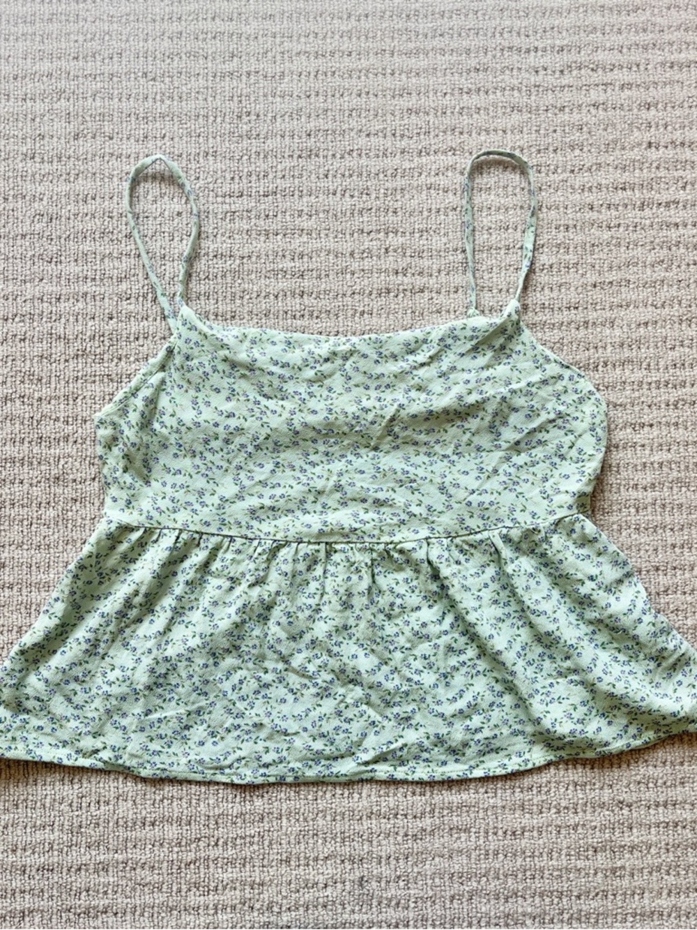 American Eagle green floral cami top